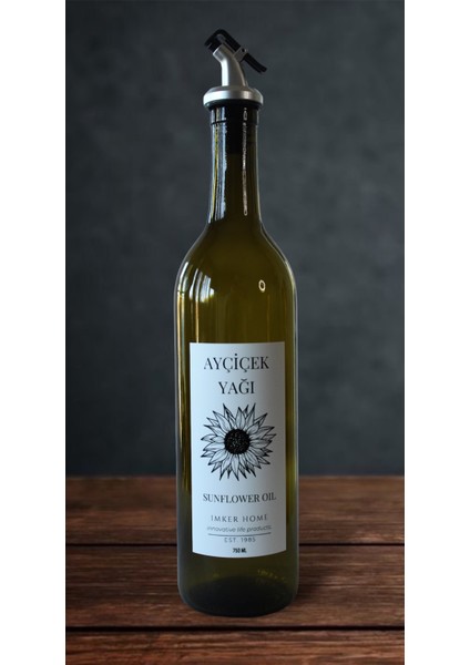 Amber Cam Damlatmaz Başlık Ayçiçekyağı Sıvıyağlık Sosluk 750ML.