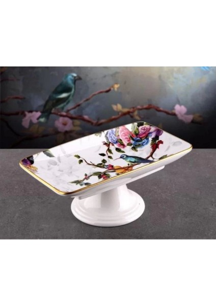 Gönül 4432 Flore Seramik Ayaklı Çikolata Tabağı