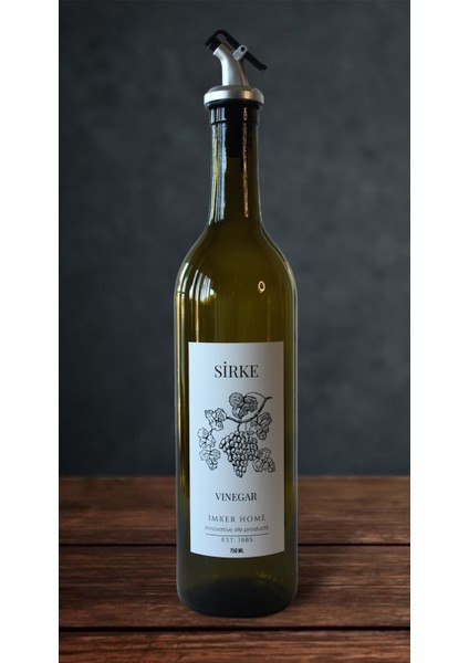 Amber Cam Damlatmaz Başlık Sirke Şişesi Yağdanlık Sosluk Sıvıyağlık 750ML
