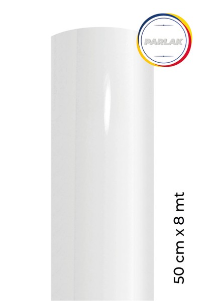 Parlak Beyaz Yapışkanlı Kaplama Folyosu 50 cm x 8 mt
