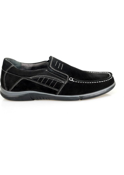 Siyah Nubuk Deri Yandan Lastikli Erkek Ayakkabısı fiyatları