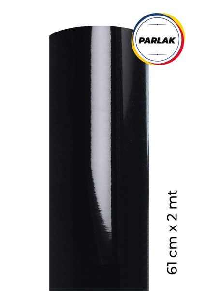Parlak Siyah Yapışkanlı Kaplama Folyosu 61 CM X 2 MT