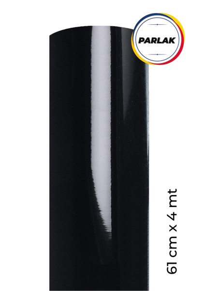 Parlak Siyah Yapışkanlı Kaplama Folyosu 61 CM X 4 MT