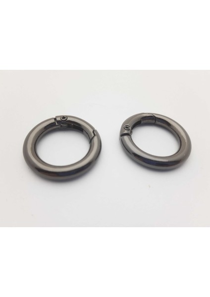 Siyah Renginde Açılır Yaylı Metal Çanta Zincir Halkası (Çap 2,8 Cm) (1 Pakette 2 Adet)