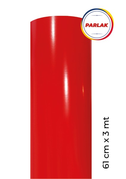 Parlak Kırmızı Yapışkanlı Kaplama Folyosu 61 CM X 3 MT