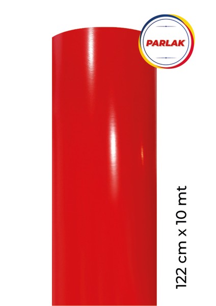 Parlak Kırmızı Yapışkanlı Kaplama Folyosu 122 Cm X 10 Mt