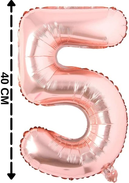 Folyo Balon 5 Rakamı Helyum Balon Parti Süs 40 cm