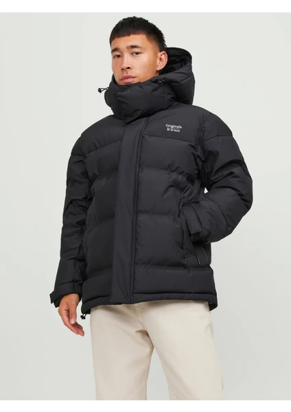 Jack & Jones Jortwice Techincal Puffer Erkek Siyah Mont 12238881-Black