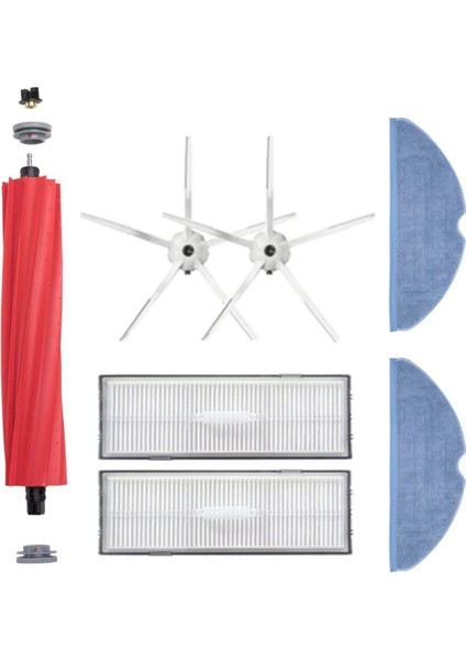 Roborock S7 Maxv Plus Uyumlu Yedek Fırça Seti - 7 Parça - Beyaz