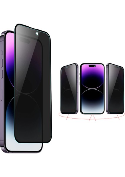 iphone 14 Plus Uyumlu Kırılmaz Cam Privacy Hayalet Tam Kaplayan Ekran Koruyucu
