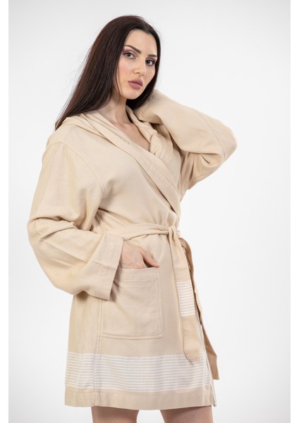 Lima Bej Comfy Classy Kapşonlu Bambu Peştamal Kadın Bornoz/Sabahlık S - M fiyatları