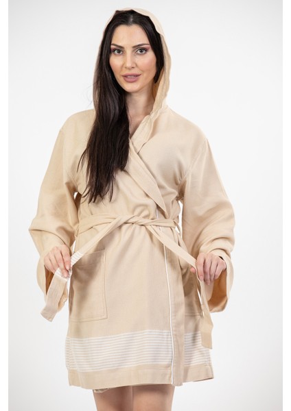 Lima Bej Comfy Classy Kapşonlu Bambu Peştamal Kadın Bornoz/Sabahlık S - M modelleri