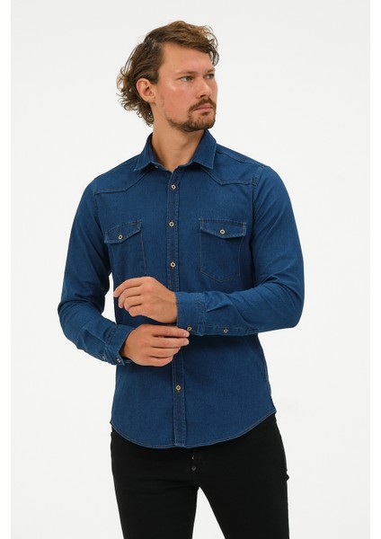 Slim Fit Denim Cepli Gömlek fiyatları
