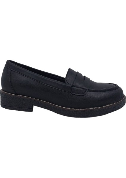 2404 Kadın Siyah Günlük Kullanım Loafer Ayakkabı