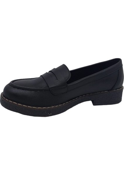 2404 Kadın Siyah Günlük Kullanım Loafer Ayakkabı