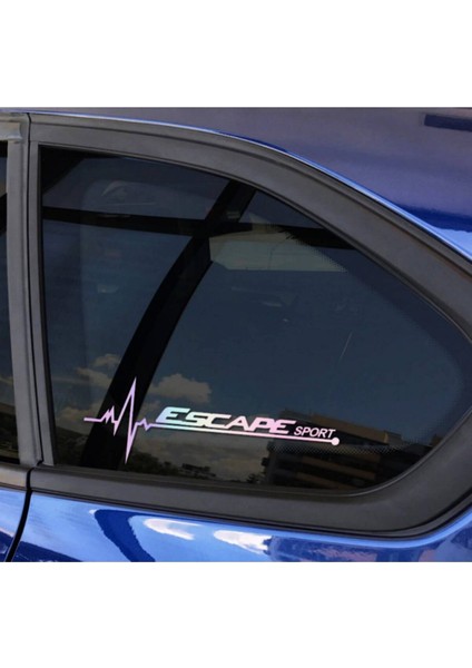 Escape Yan Cam Sticker Oto Kapı 20 cm x 7 cm Hologram C35