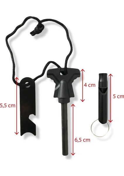 Magnezyum Çubuğu Ateş Başlatıcı Acil Durum Hızlı Tutuşturucu Çakmaktaşı S.o.s Düdüğü Hediye