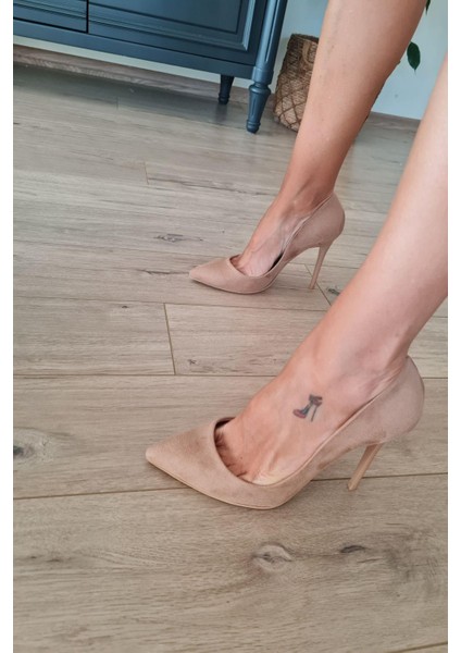 001 200 Topukla Kadın 10 cm Topuklu Klasik Sivri Burun Stiletto