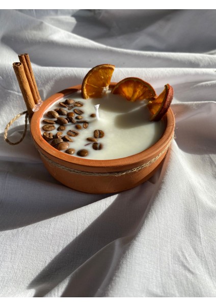 Hediyelik Ve Dekoratif Kahve,portakal ve Tarçınlı %100 Doğal ve Vegan Ritüel Kokulu Soyawax Mum fiyatları