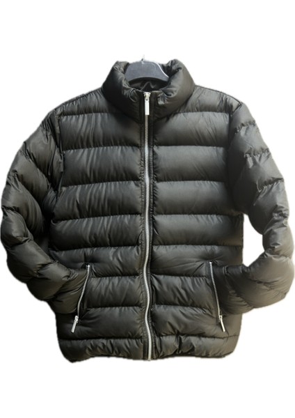 Erkek Fermuarlı Silim Fit Şişme Mont Siyah modelleri