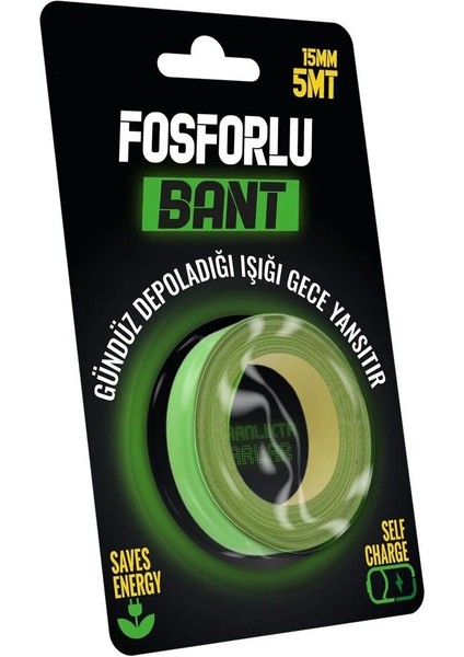 Fosforlu Bant (15 mm X 5 mt) - Reflektör Şerit Bant