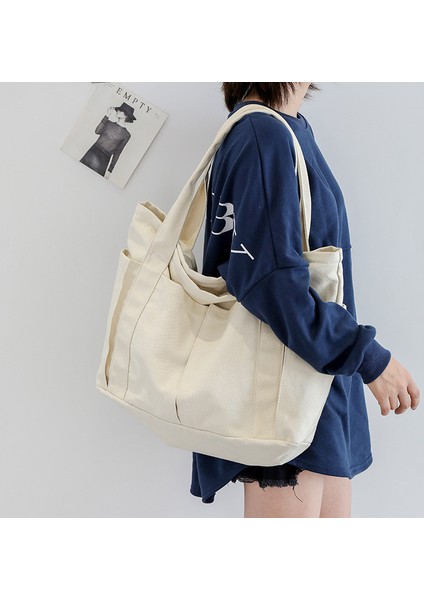 Tote Çanta Tote Bags Kanvas Çanta Kadın 2023 Yeni Japon Büyük Kapasiteli Öğrenci Trend Omuz Çantası (Yurt Dışından) fırsatları