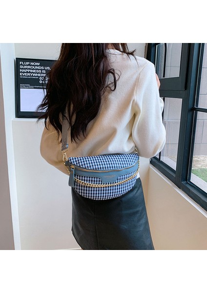 Yeni Moda Gündelik Ekose Omuz Çantası Kadın Kore Banliyö Bel Çantası Göğüs Çantası Omuz Çantası Gelgit (Yurt Dışından) modelleri