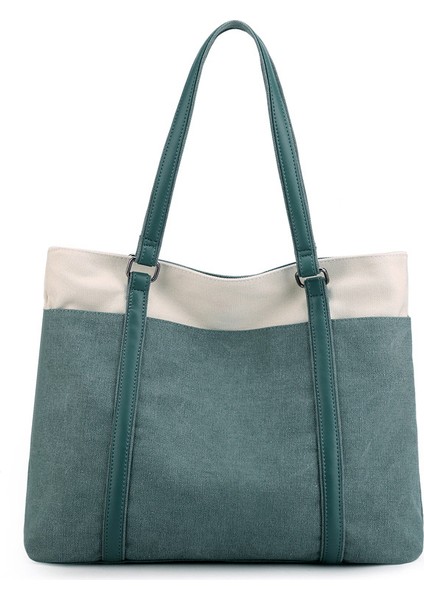 Renkli Bayan Çanta Yaz Yeni Bayan Tuval Dikiş Renkli Büyük Kapasiteli Tek Omuz Çanta Retro Kanvas Çanta (Yurt Dışından)