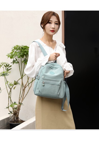 Yeni Tuval Oxford Kumaş Naylon Sırt Çantası Kadın Yaz Büyük Kapasiteli Su Geçirmez Küçük Sırt Çantası Moda Hafif Seyahat Okul Çantası (Yurt Dışından) modelleri