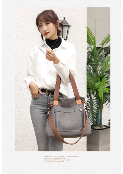 Retro Kanvas Kadın Çantası Avrupa ve Amerikan Tarzı Moda Omuz Çantası Postacı Çantası Büyük Kapasiteli Kanvas Çanta Taşınabilir Kadın Rahat Kore Versiyonu (Yurt Dışından) fiyatları