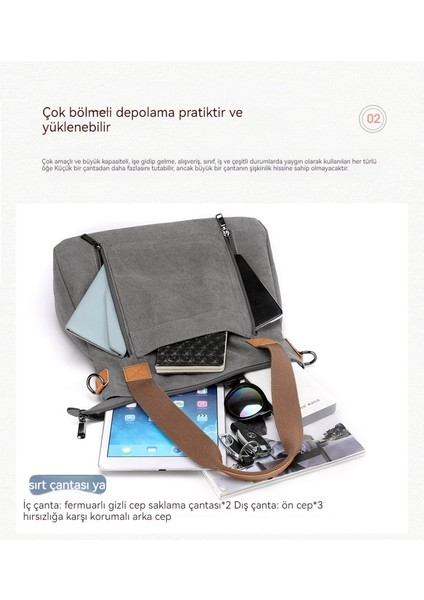 Retro Kanvas Kadın Çantası Avrupa ve Amerikan Tarzı Moda Omuz Çantası Postacı Çantası Büyük Kapasiteli Kanvas Çanta Taşınabilir Kadın Rahat Kore Versiyonu (Yurt Dışından) modelleri