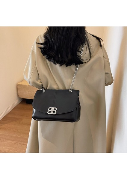 Sonbahar ve Kış Süper Ateşli Kadın Çantası Mat Deri Moda Üst Düzey Retro Zincir Küçük Kokulu Rüzgar Koltuk Altı Çantası Omuz Çantası Messenger Çantası (Yurt Dışından) fiyatları