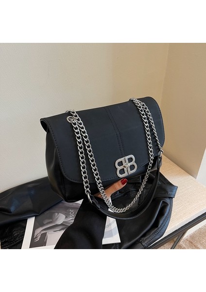 Sonbahar ve Kış Süper Ateşli Kadın Çantası Mat Deri Moda Üst Düzey Retro Zincir Küçük Kokulu Rüzgar Koltuk Altı Çantası Omuz Çantası Messenger Çantası (Yurt Dışından) fırsatları