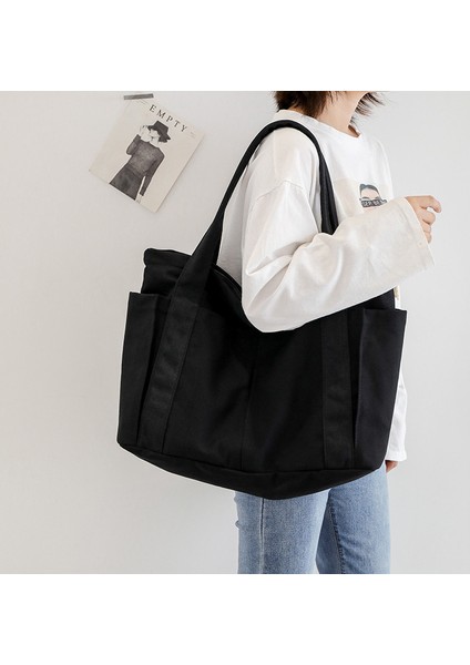Tote Çanta Tote Bags Kanvas Çanta Kadın 2023 Yeni Japon Büyük Kapasiteli Öğrenci Trend Omuz Çantası (Yurt Dışından) modelleri