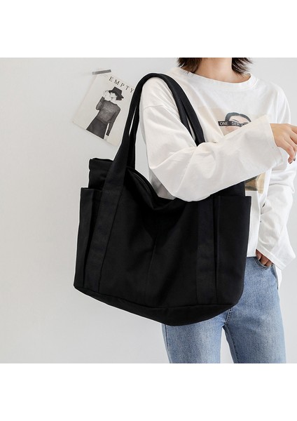 Tote Çanta Tote Bags Kanvas Çanta Kadın 2023 Yeni Japon Büyük Kapasiteli Öğrenci Trend Omuz Çantası (Yurt Dışından) fırsatları