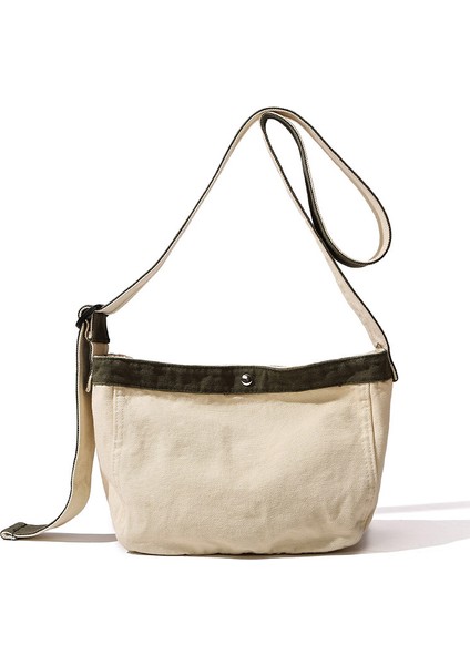 Büyük Kapasiteli Yaz Premium Tembel Rüzgar Retro Niş Crossbody Çanta 2023 Yeni Büyük Kapasiteli Banliyö Tuval Çanta (Yurt Dışından)
