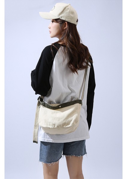 Büyük Kapasiteli Yaz Premium Tembel Rüzgar Retro Niş Crossbody Çanta 2023 Yeni Büyük Kapasiteli Banliyö Tuval Çanta (Yurt Dışından) modelleri