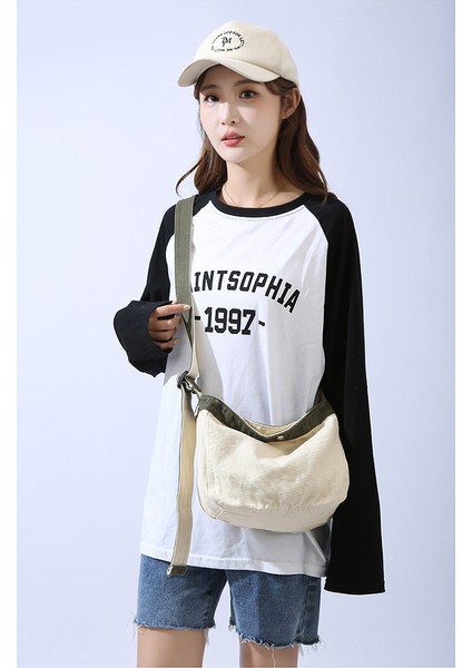 Büyük Kapasiteli Yaz Premium Tembel Rüzgar Retro Niş Crossbody Çanta 2023 Yeni Büyük Kapasiteli Banliyö Tuval Çanta (Yurt Dışından) fırsatları