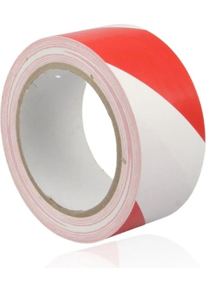 Yer İşaretleme Bandı (48 mm x 30 mt) Kırmızı - Beyaz Şerit Bant