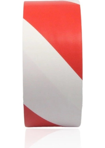 Yer İşaretleme Bandı (48 mm x 30 mt) Kırmızı - Beyaz Şerit Bant
