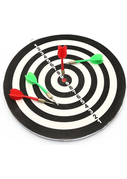 Orta Boy Dart Seti 36 CM Çift Taraflı Dart Hedef Tatası 6 Oklu