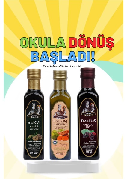 Ralila Karadut Özü Zencefil Zerdeçal Atom Kozalak Şurubu 3"lü Kış Seti