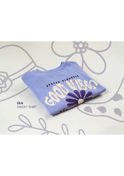Kız Çocuk Sweat Shirt Baskılı Lila Crop 11-12 Yaş modelleri