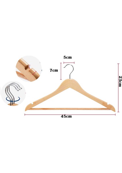 Natural Ahşap Görünüm 12 Li Askı Seti Schönbuch Design 719136