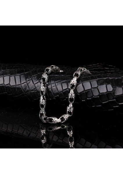 925 Ayar Gümüş Desen Motifli Erkek Bileklik modelleri