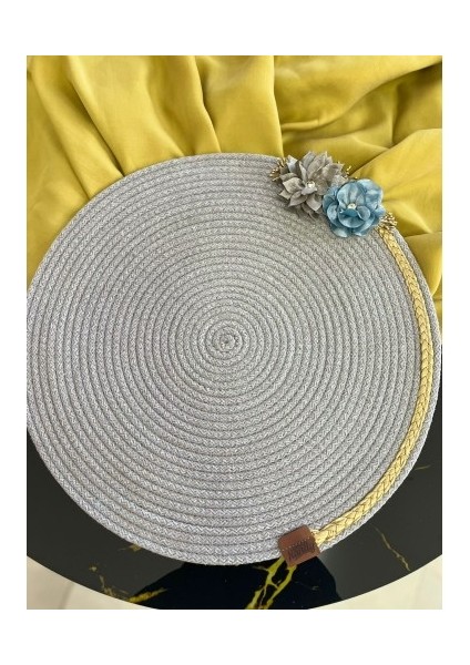 Decohandy Jute Örme Supla - Çiçekli