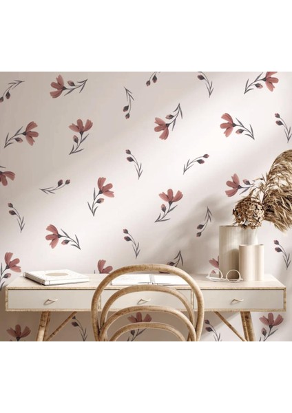 Botanik Pastel Çiçekli Çayır Çiçek Duvar Dekorasyonu, Boho Tarzı Duvar Çıkartmaları fiyatları