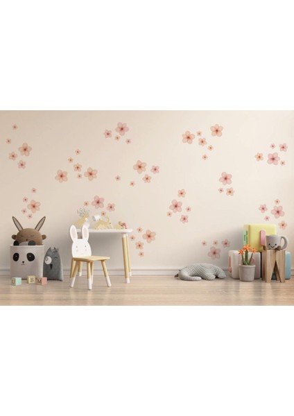 Lizpo Decor Pastel Pembe Papatyalar Çiçek Duvar Bahar Duvar Sticker