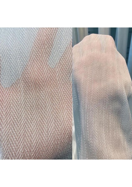 Taç Balık Sırtı Desen 1/2 Seyrek Pile Tül Perde Tek Kanat - Ekru - Vizon 100 x 250 cm fırsatları