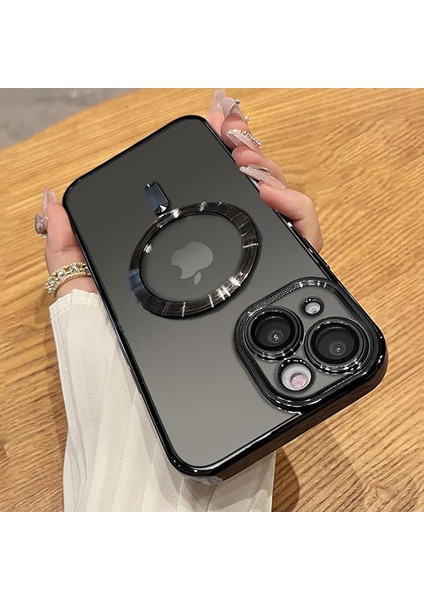 iPhone 15 Uyumlu Kılıf Kamera Lens ve Hoparlör Toz Korumalı Magsafe Şarj Özellikli Esnek Silikon